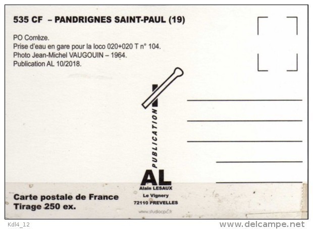 AL 535 - Train, Loco 020+020 T N°104 En Gare - PANDRIGNES SAINT-PAUL - Corrèze - POC - Other & Unclassified