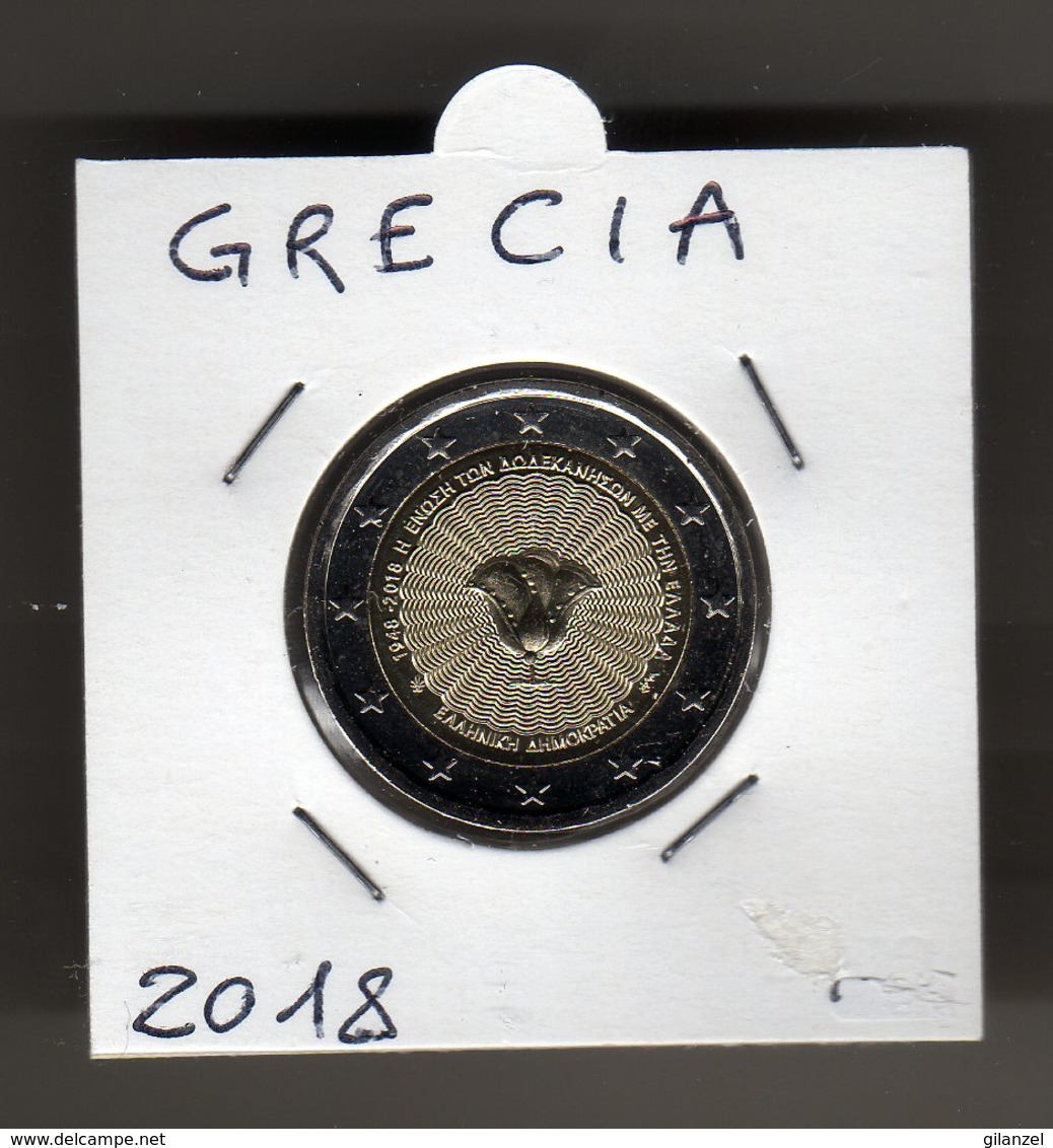 Greece Hellas 2018 2 EURO 70th Anniv. Of The Incorporation Of The Dodecanese Into Greece - Grecia