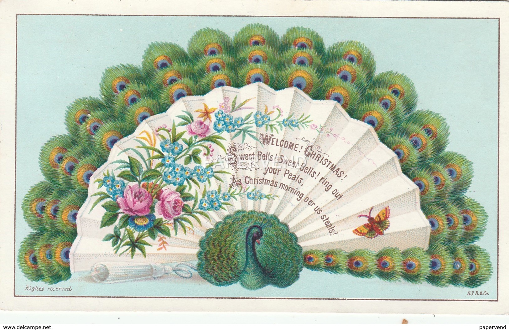 Christmas Card Peacock Fan  Egc265 - Unclassified