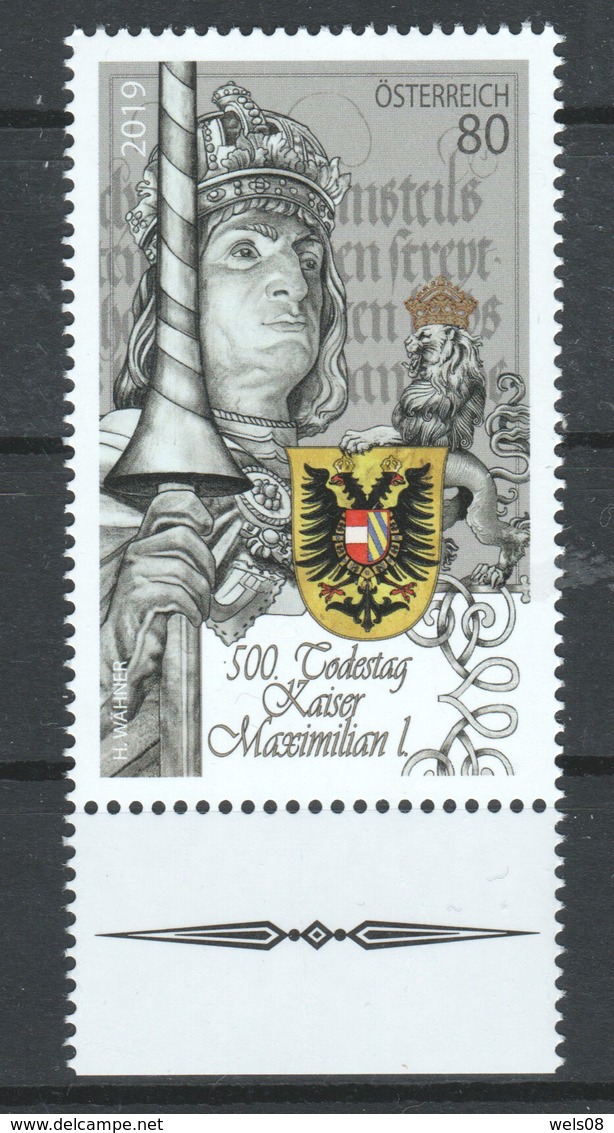 Österreich 2019: "Kaiser Maximilian I." Postfrisch - Ungebraucht
