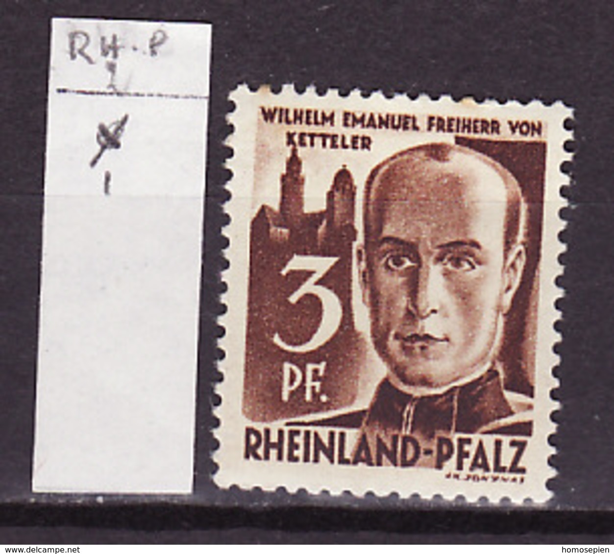 Allemagne Rhéno Palatin - Germany - Deutschland 1947-48 Y&T N°2 - Michel N°2 * - 3p W E Ketteler - Rhénanie-Palatinat