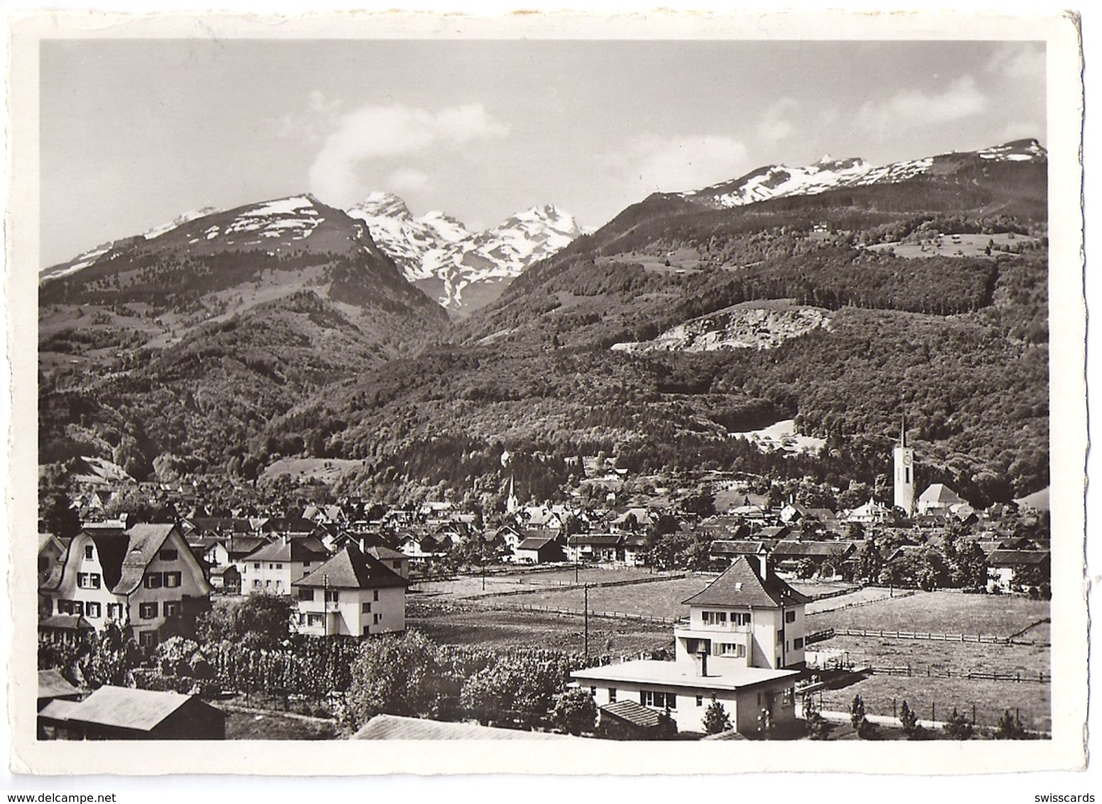 BUCHS: Quartier Neugut Mit Alvier 1938 - Buchs