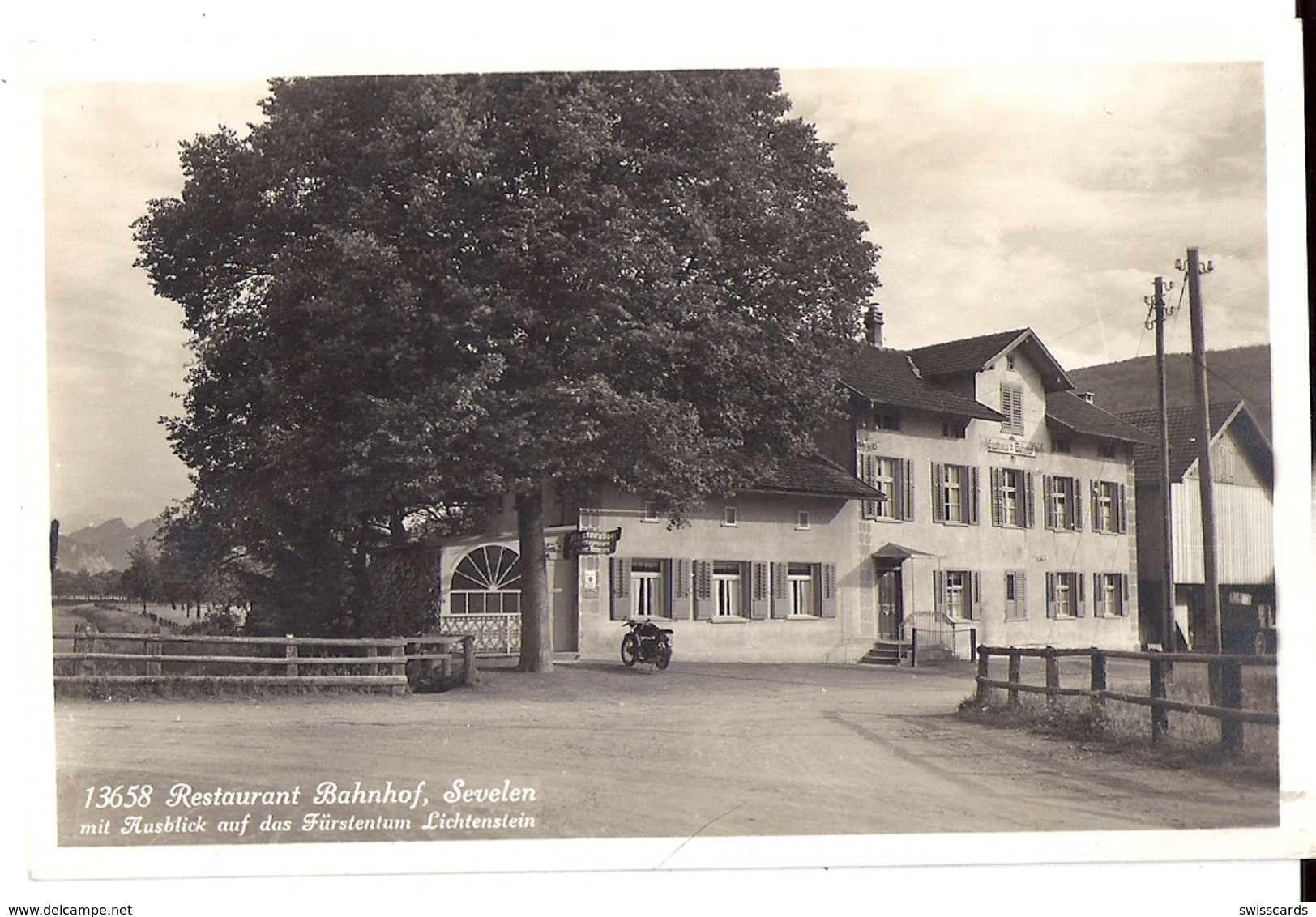 SEVELEN: Restaurant Bahnhof Mit Motorrad ~1930 - Sevelen