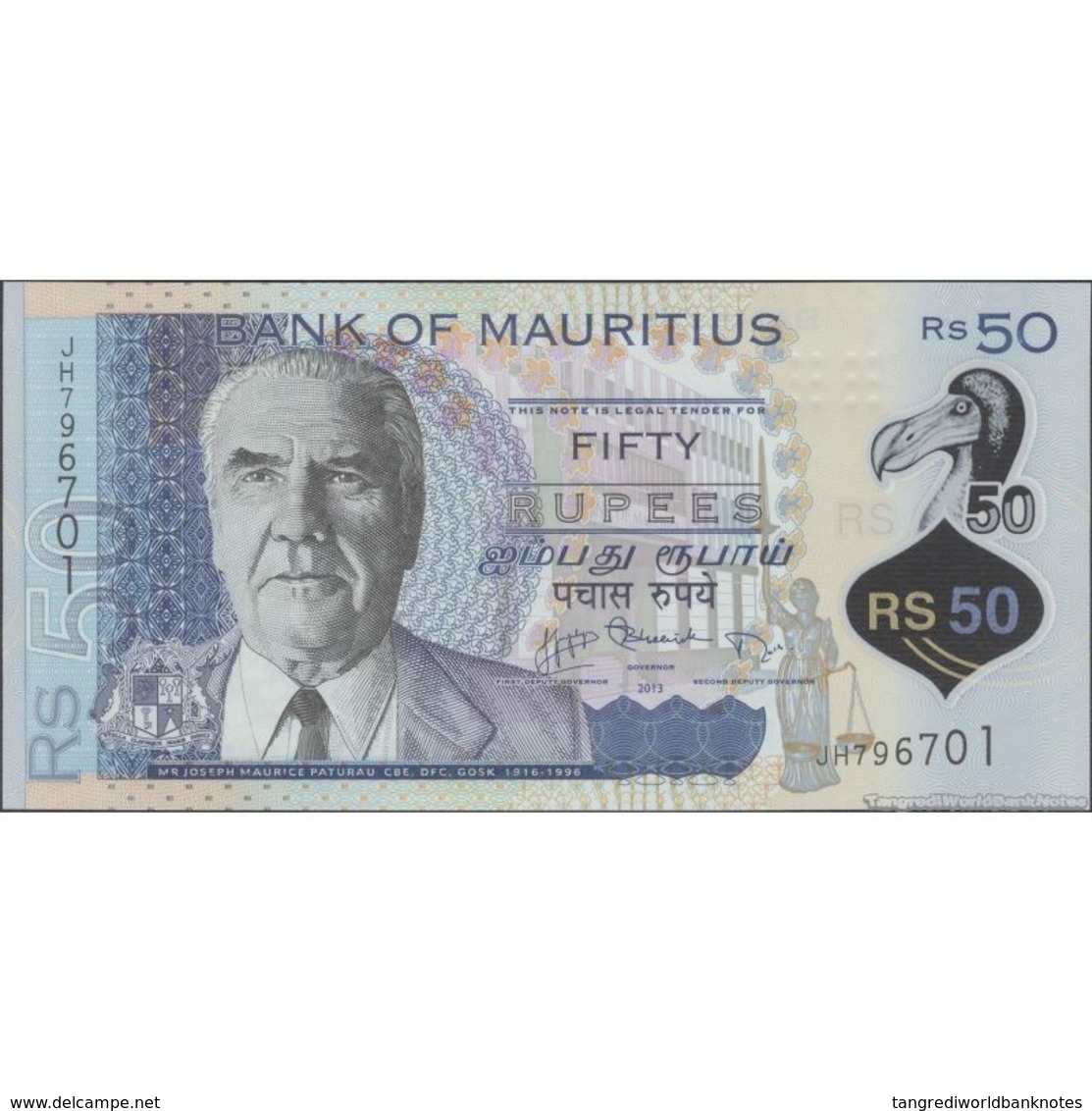 TWN - MAURITIUS 65 - 50 Rupees 2013 Polymer - Prefix JH UNC - Mauritius