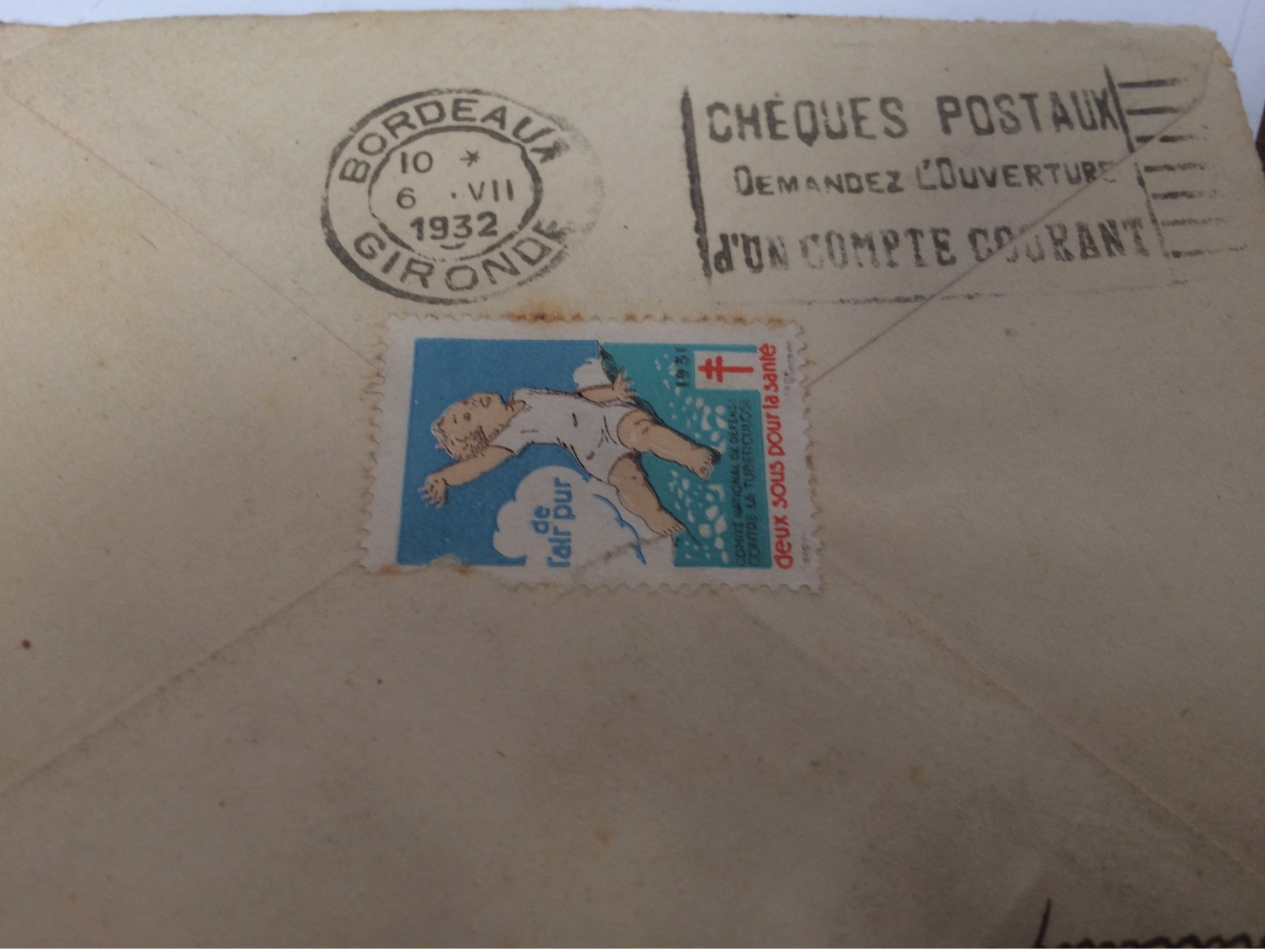 LETTRE  AVEC TIMBRE 50C N°264 +TIMBRE COMITÉ NAT DE DEFENSE CONTRE LA TUBERCULOSE  CAD   CHAMPNIERS  ET REILLAC +AUTRES - Storia Postale