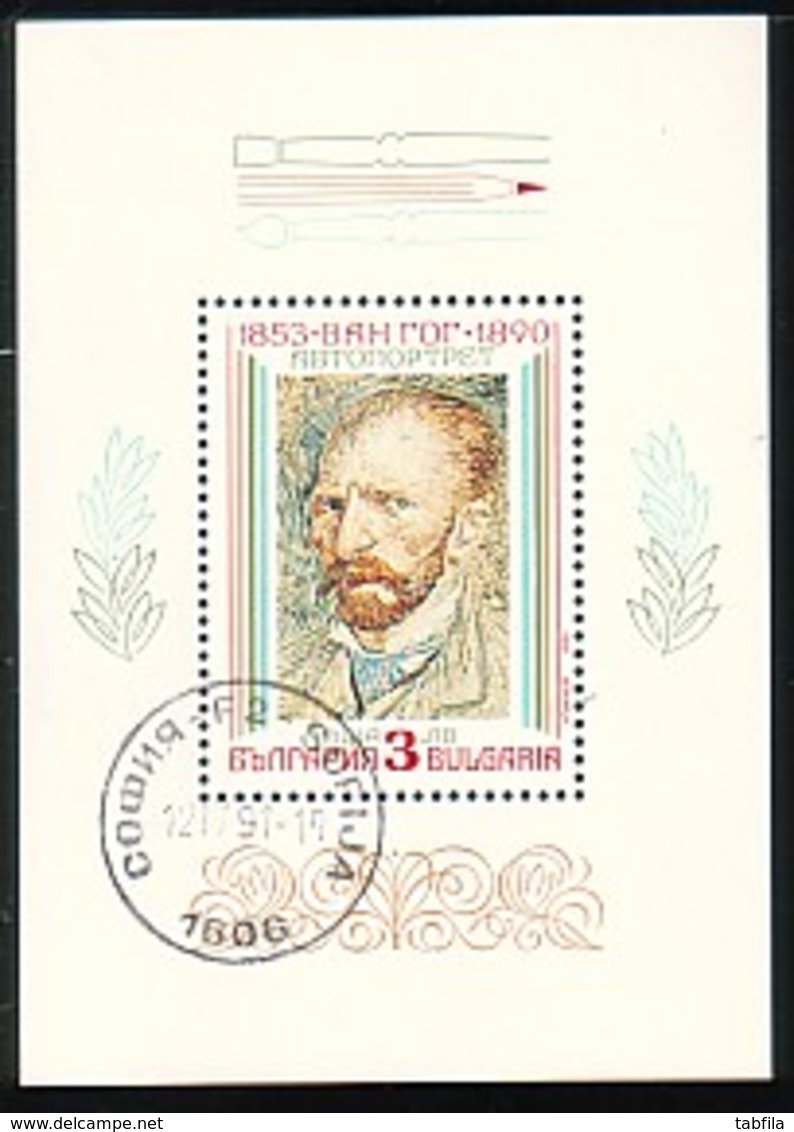 BULGARIA \ BULGARIE - 1991 - Imressionnistes Francais - "Autoportrait" De Vincent Van Gogh - Bl (o) - Blocs-feuillets