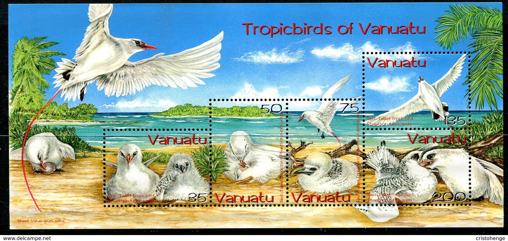 Vanuatu 2004 Red-tailed Tropic Bird MS MNH (SG MS937) - Vanuatu (1980-...)