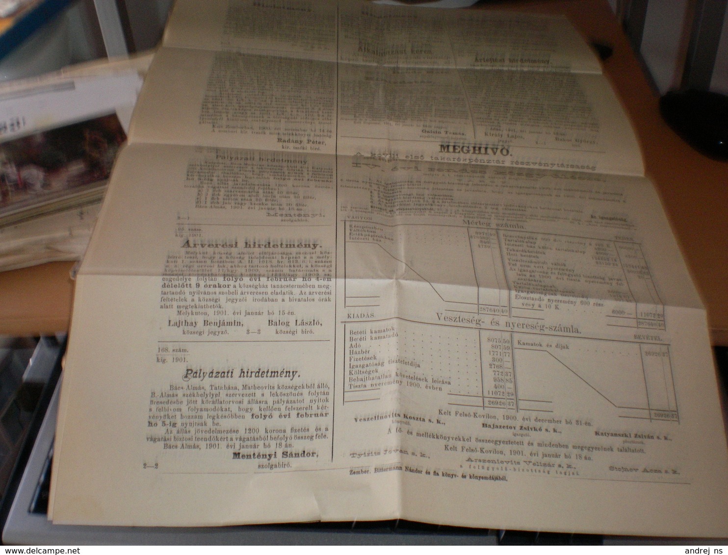 Bacska Backa Zombor Sombor 1901  Old Newspaper - Sonstige & Ohne Zuordnung