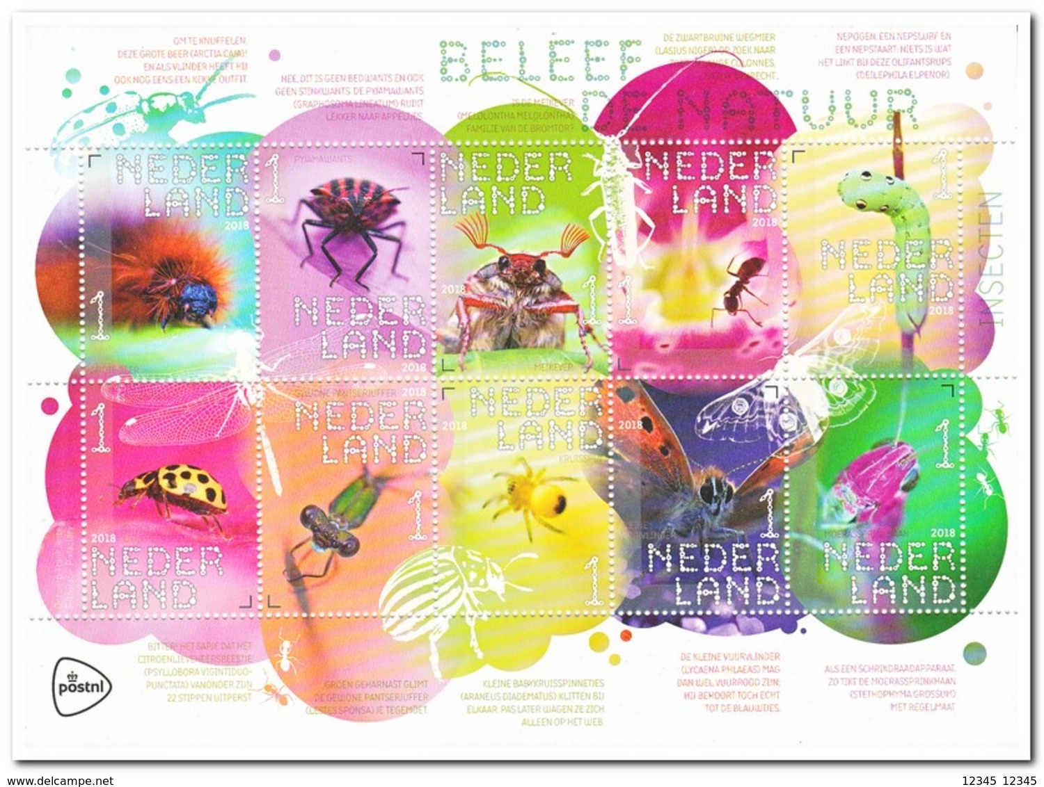 Nederland 2018, Postfris MNH, NVPH V3658-1667, Insects - Ongebruikt
