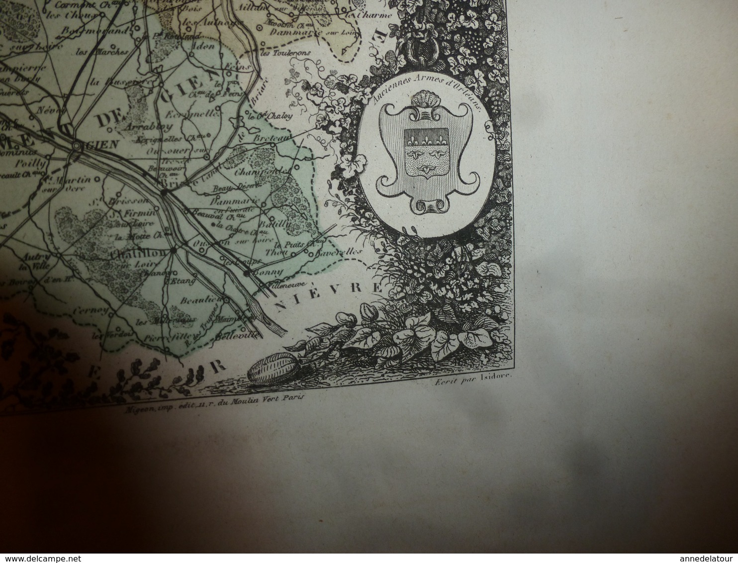 1880: LOIRET (Orléans,Gien,Montargis,Pithiviers,Patay Artenay,etc)  Carte Géo-Descriptive en taille douce par Migeon.