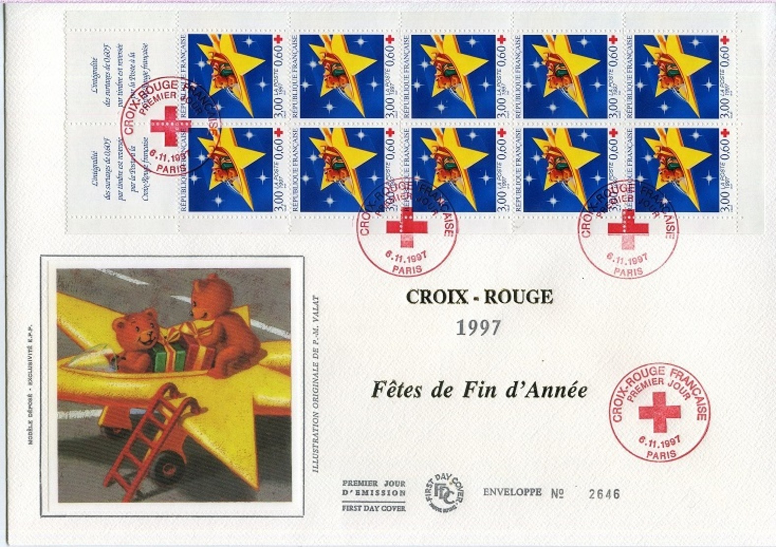 Bo304 Grande Enveloppe Croix-Rouge 1997 Bande Carnet 06/11/1997 - 1990-1999