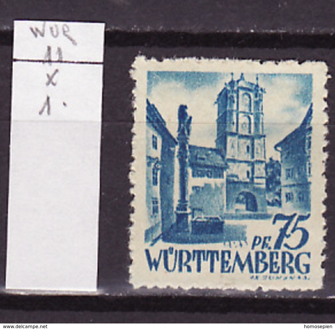 Allemagne Wurtemberg - Germany - Deutschland 1947-48 Y&T N°11 - Michel N°11 * - 75p Couvent De Bébenhaussen - Autres & Non Classés