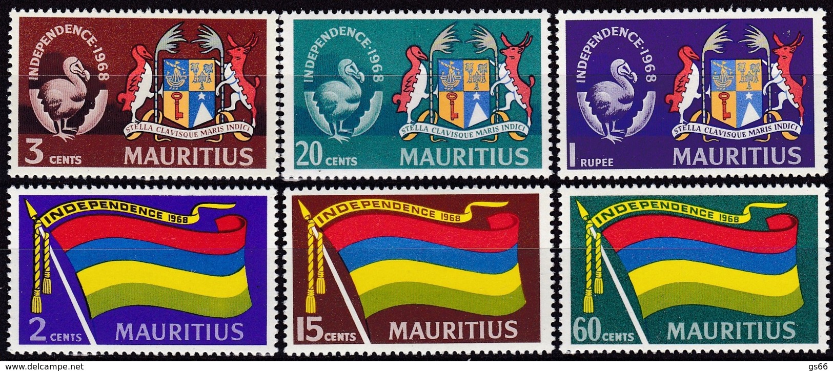 Mauritius ,1968, 313/18, Unabhängigkeit.. MNH ** - Mauritius (1968-...)