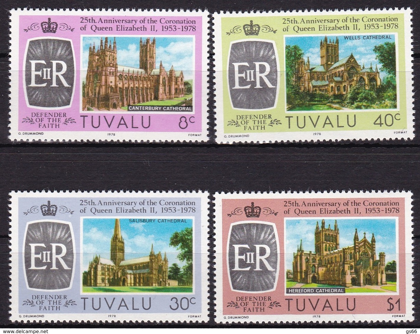 Tuvalu,1978, 68/71, 25. Jahrestag Der Krönung Von Königin Elisabeth II. MNH ** - Tuvalu (fr. Elliceinseln)