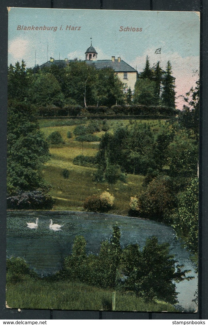 1908 German Blankenberg Schloss Postcard. Alberstadt Bahnpost. Haezreise Berliner Manner-Gesang Verien, Music Festival - Covers & Documents