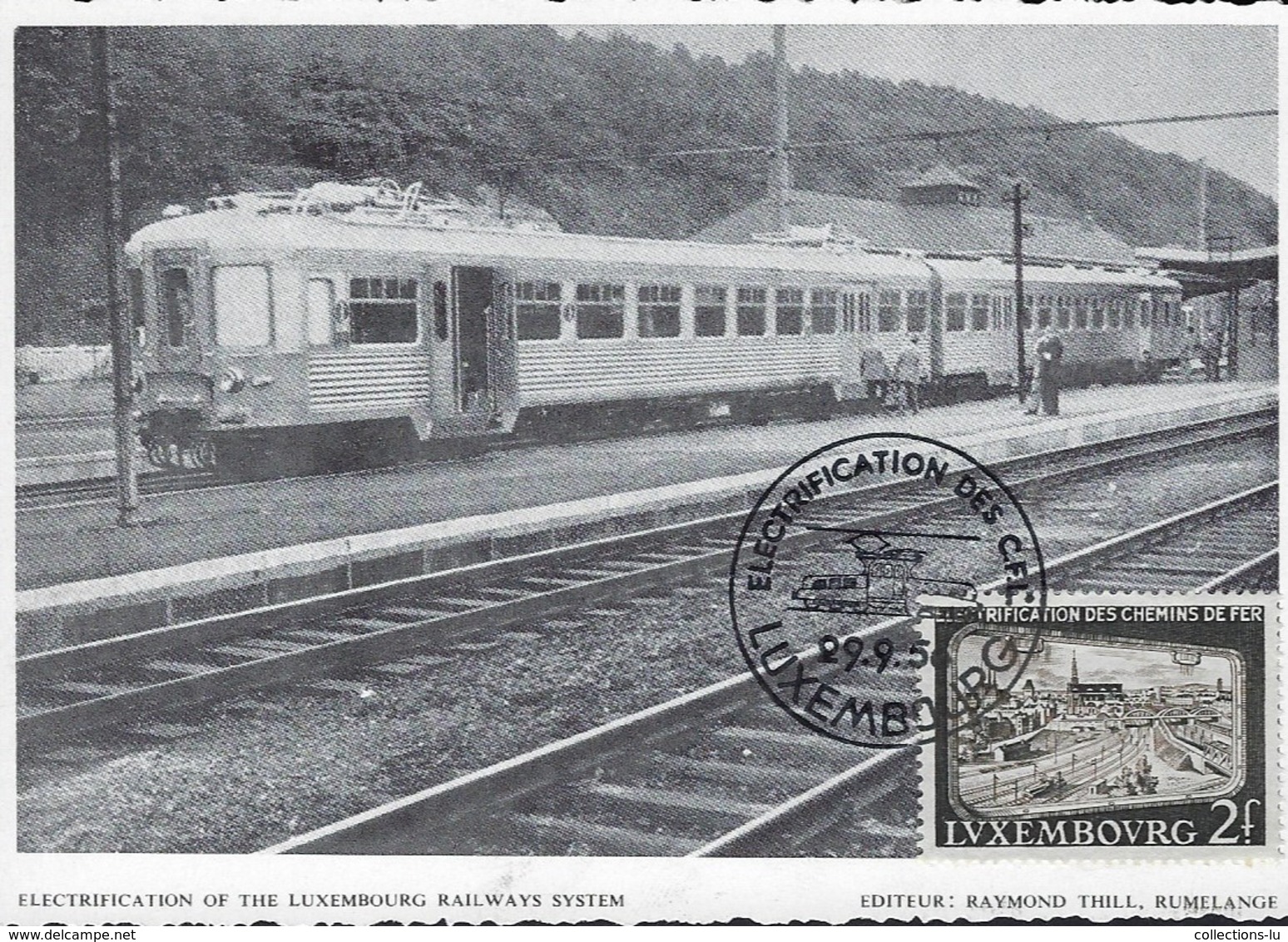 Electrification Partielle Du Réseau Des Chemin De Fer - Teilelektrifizierung Der Luxbg Eisenbahnnetzes ( Michel 558 ) - Cartes Maximum