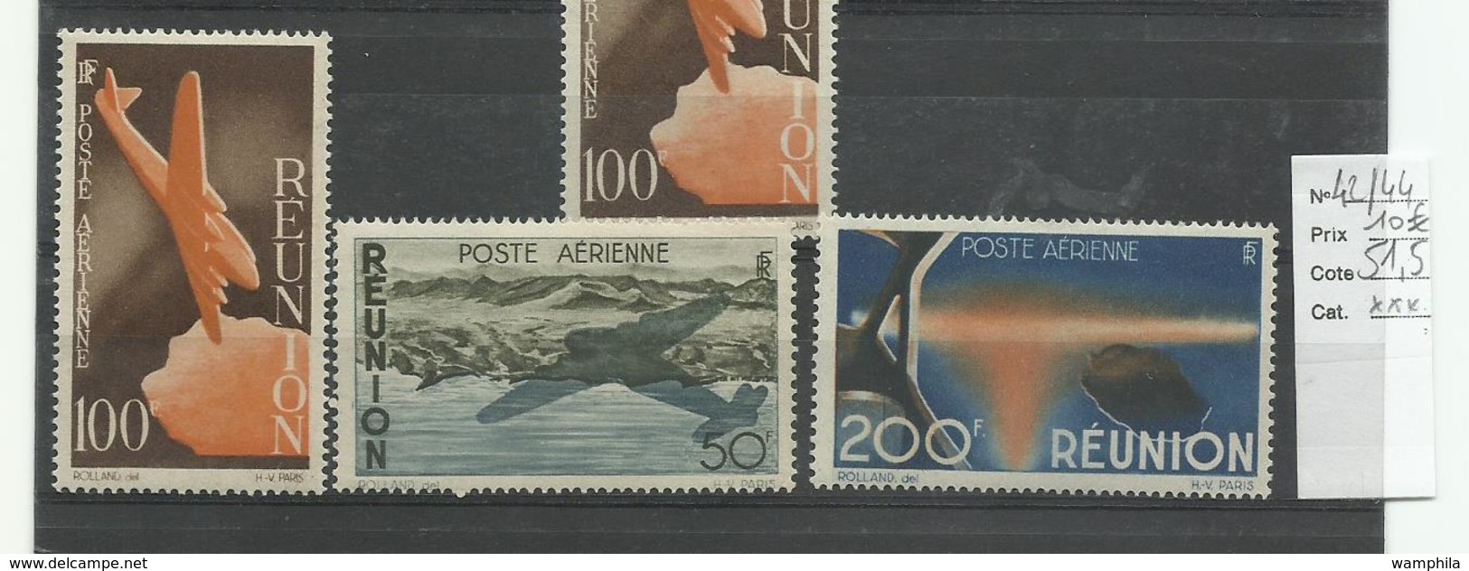 Réunion, YT P.A. N° 42/ 44 Neufs*** Cote 51€50 - Airmail