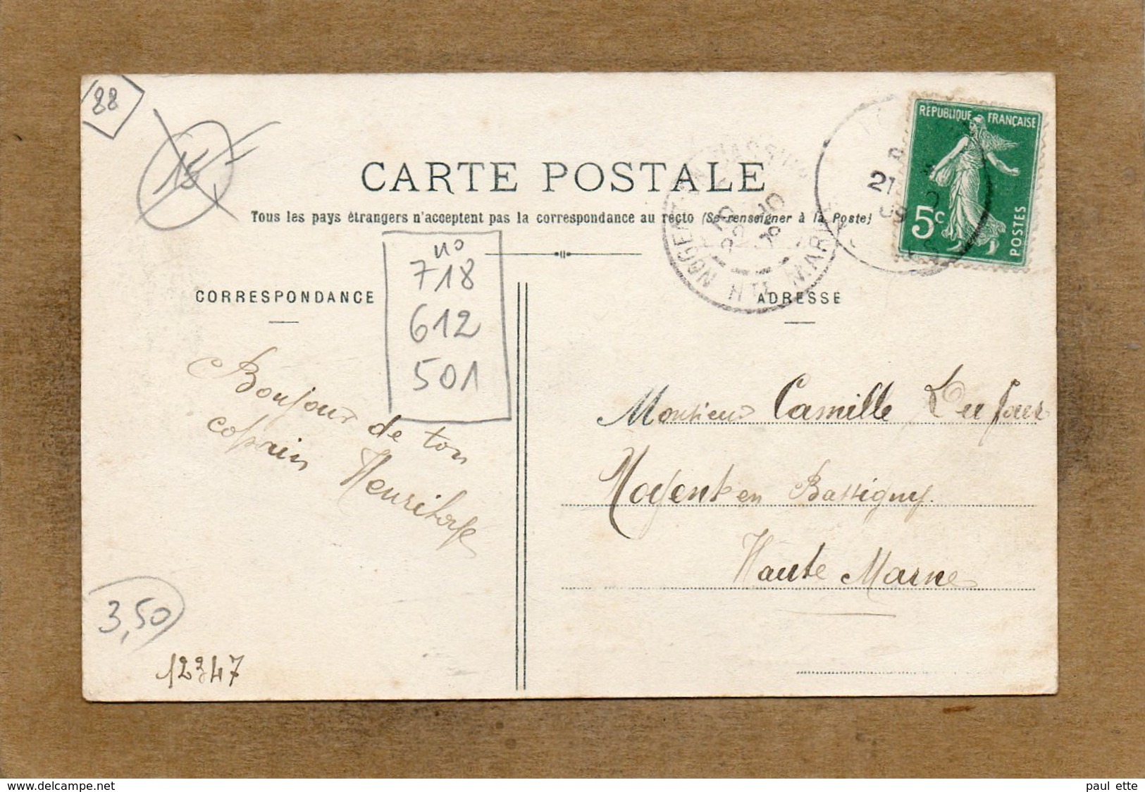 CPA - POUXEUX (88) - Aspect Du Faubourg D'Epinal En 1909 - Ad. Weick - Pouxeux Eloyes