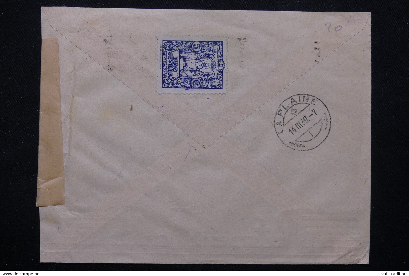 ESPAGNE - Enveloppe Commerciale De Sévilla Pour La Suisse En 1939 , Cachet De Propagande De Franco , Censure  - L 23065 - Bolli Di Censura Nazionalista