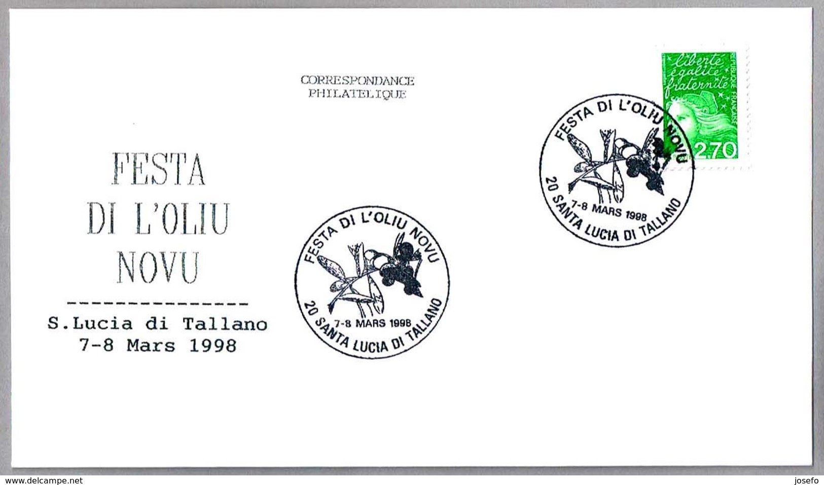 FIESTA DEL NUEVO ACEITE DE OLIVA - Festo Of The New Olive Oil. Santa Lucia Di Tallano 1998 - Alimentación