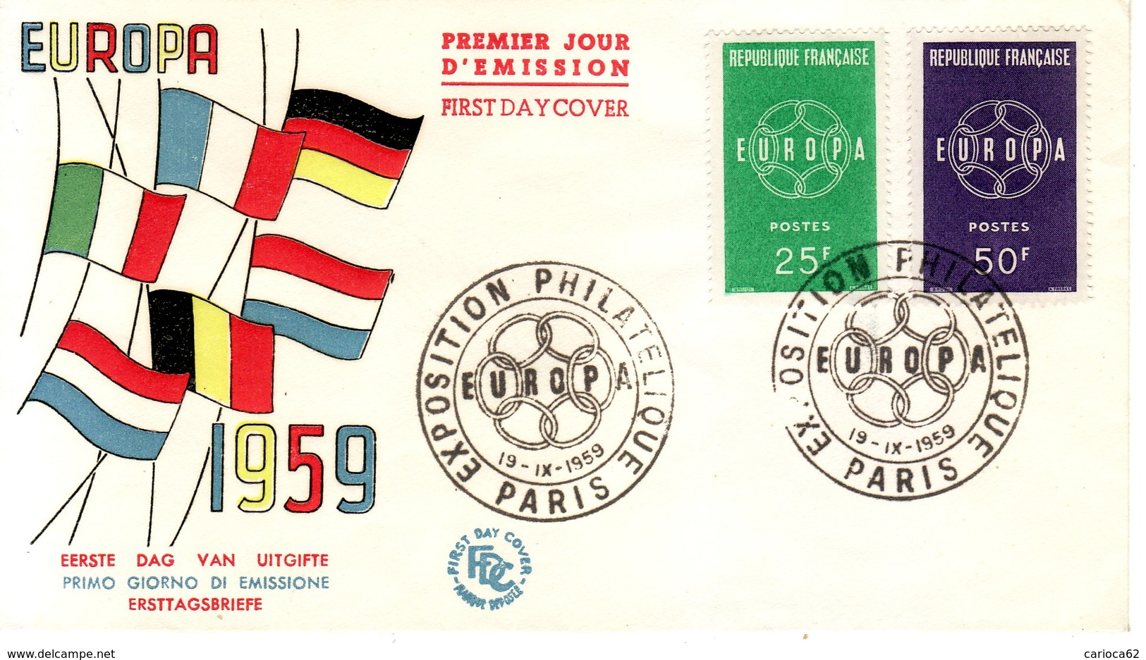 1959 - FRANCIA FDC EUROPA CEPT VEDI++++ - 1959