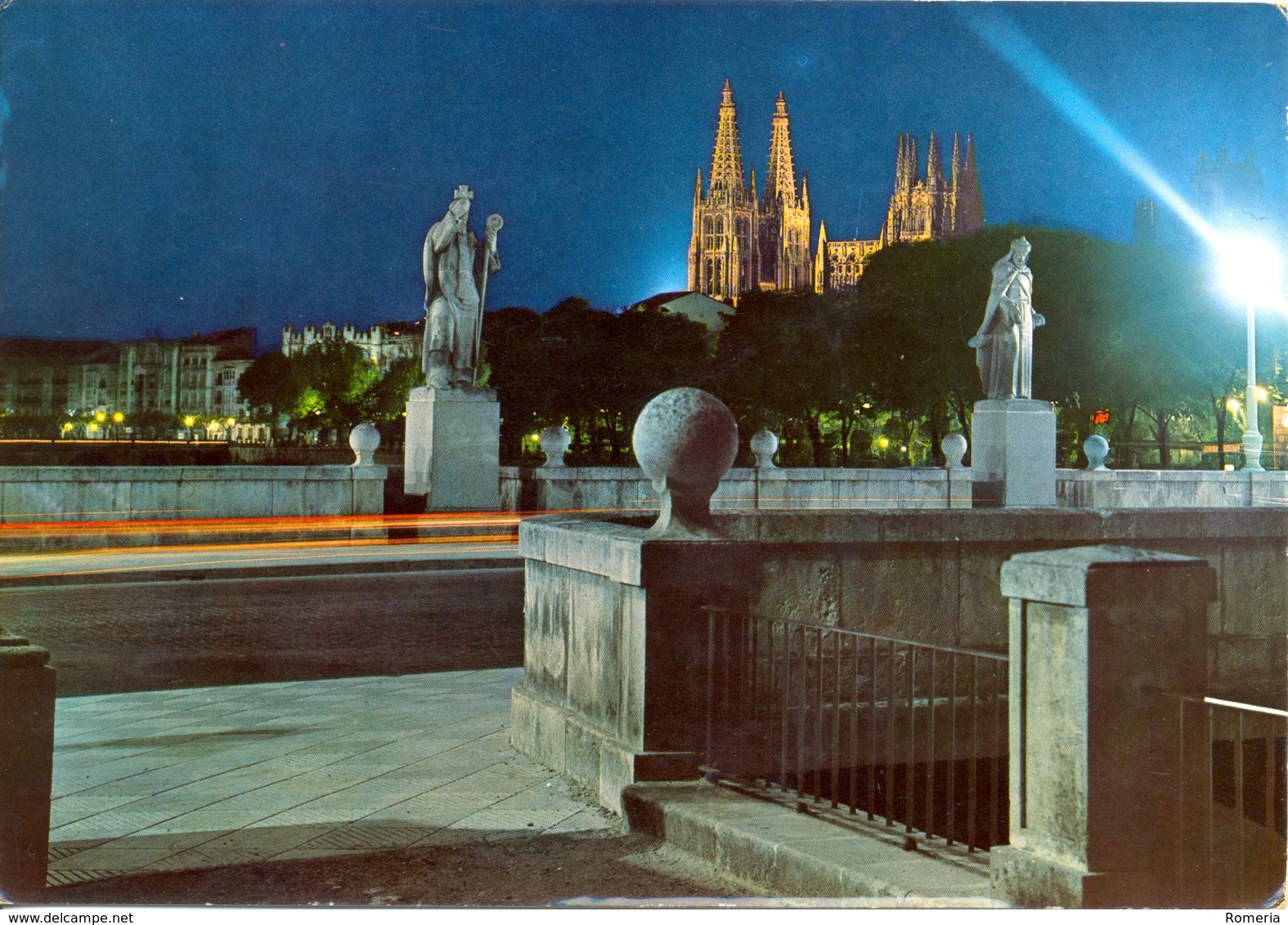 Espagne - Castilla Y León - Burgos - Vista Noturna Desde El Puente De San Pablo -  Ediciones Postal Inter. Nº 36 - - Burgos