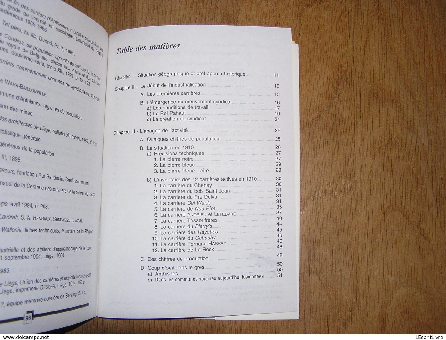 L' HISTOIRE DES CARRIERES D' ANTHISNES M Tarabella Régionalisme Condroz Carrière Pierre Bleue Granit Industrie Tailleur - Belgique