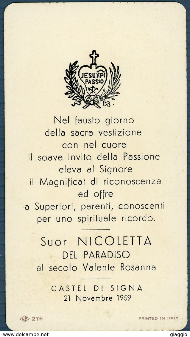 °°° Santino N. 651 - Ricordo Della Professione Religiosa Di Suor Nicoletta Signa (fi) 22 Novembre 1960  °°° - Firenze