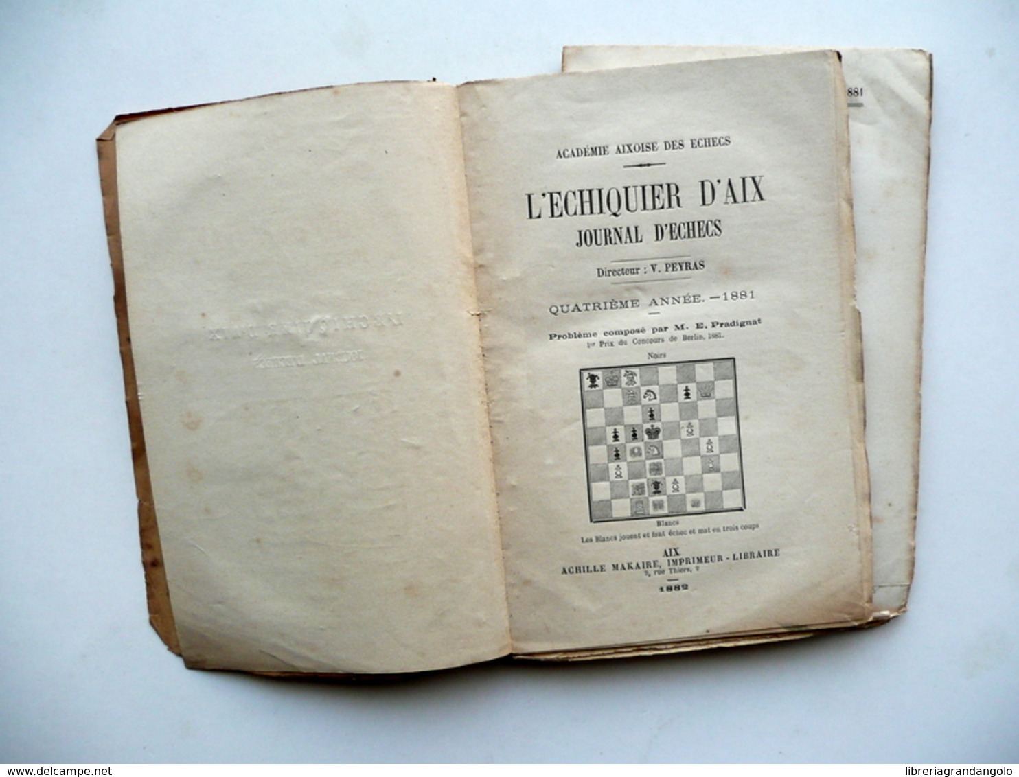 L'Echiquier D'Aix Journal D'Echecs A. Makaire Aix 1881 Scacchi Ed. Originale - Non Classés