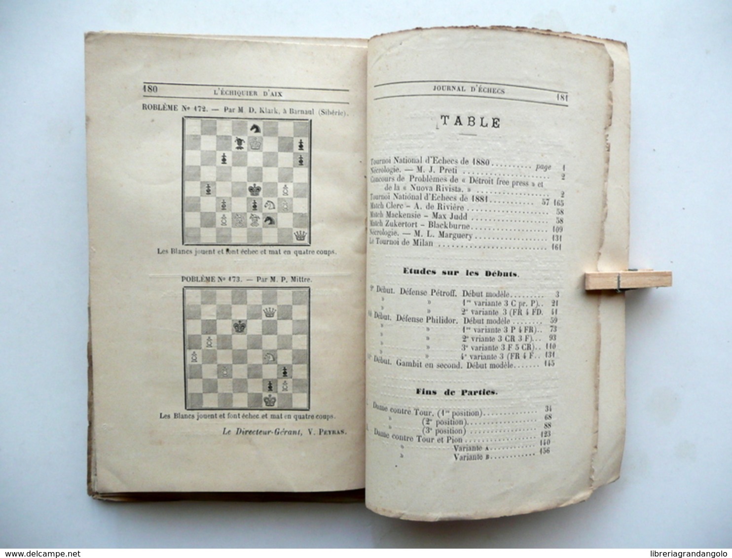 L'Echiquier D'Aix Journal D'Echecs A. Makaire Aix 1881 Scacchi Ed. Originale - Non Classés