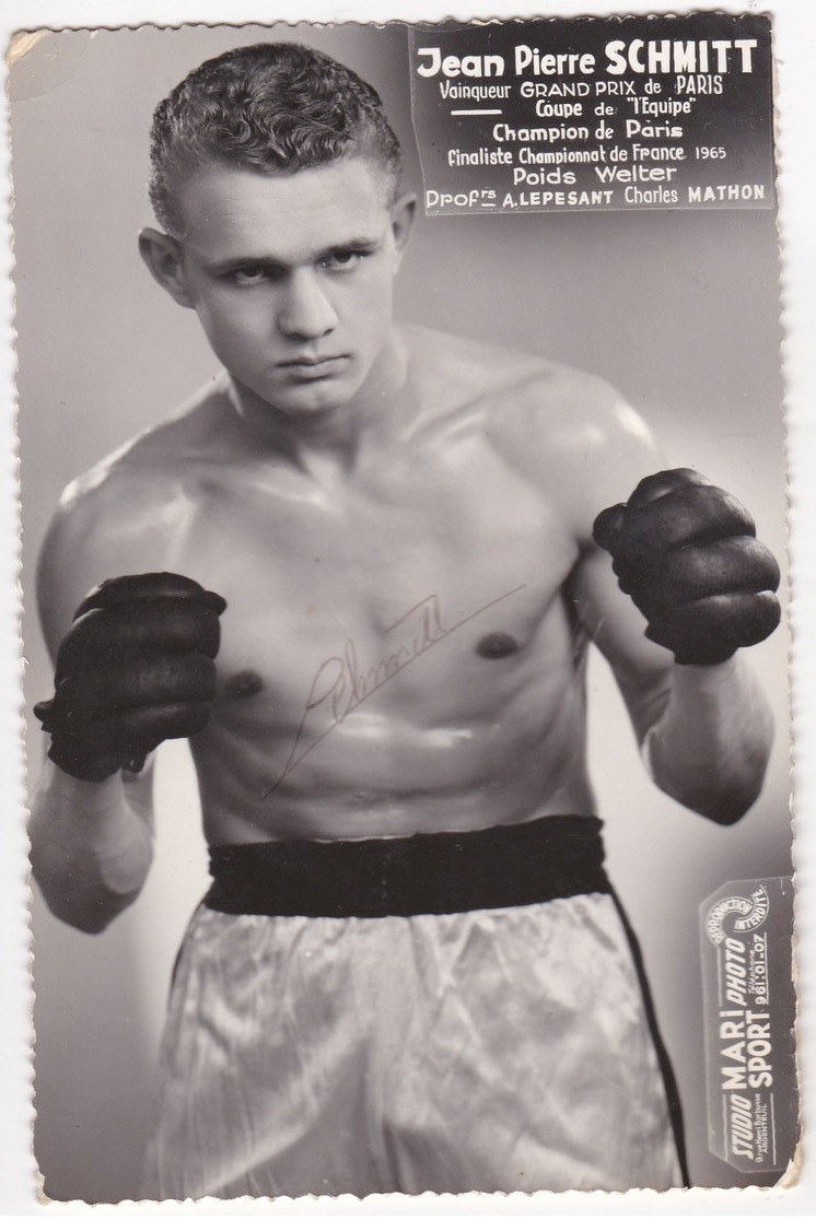 SPORT BOXE Jean Pierre SCHMITT Champion De Paris Dedicace Autographe - Boxe