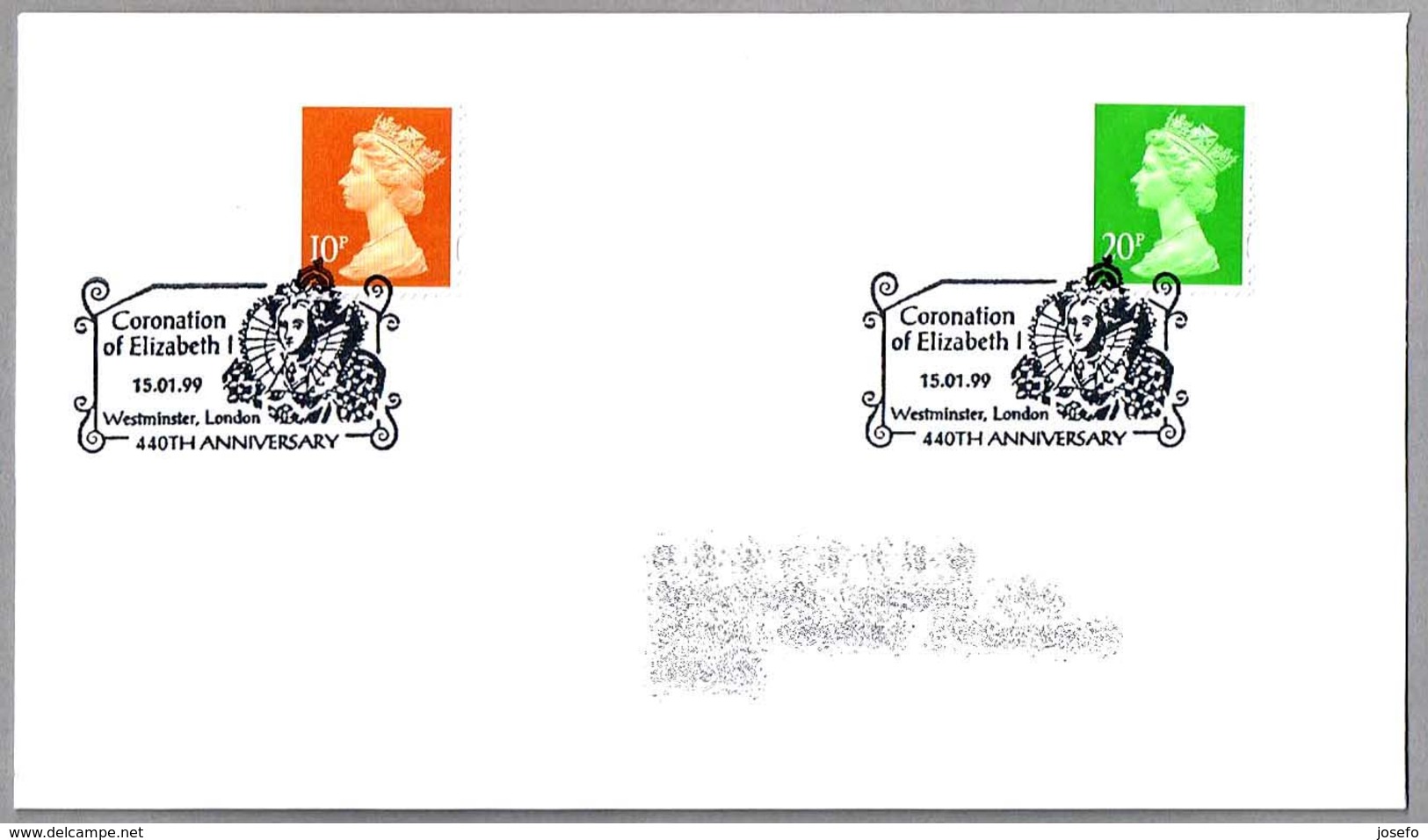 440th Anniversary CORONATION OF ELIZABETH I - 440 Años Coronacion Isabel I. Westminster, London, 1999 - Otros & Sin Clasificación