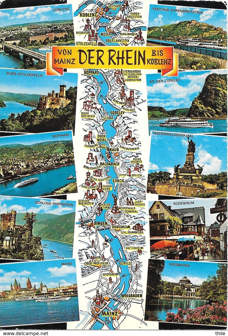 Der Rhein Von Mainz Bis Koblenz - Carte Géographique - Cartes Géographiques