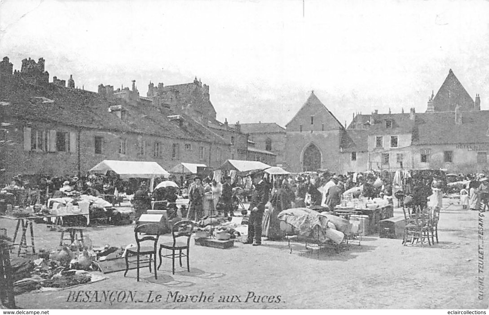 Besançon     25       Le Marché Aux Puces.  .Publicité Horlogerie       (Voir Scan) - Besancon