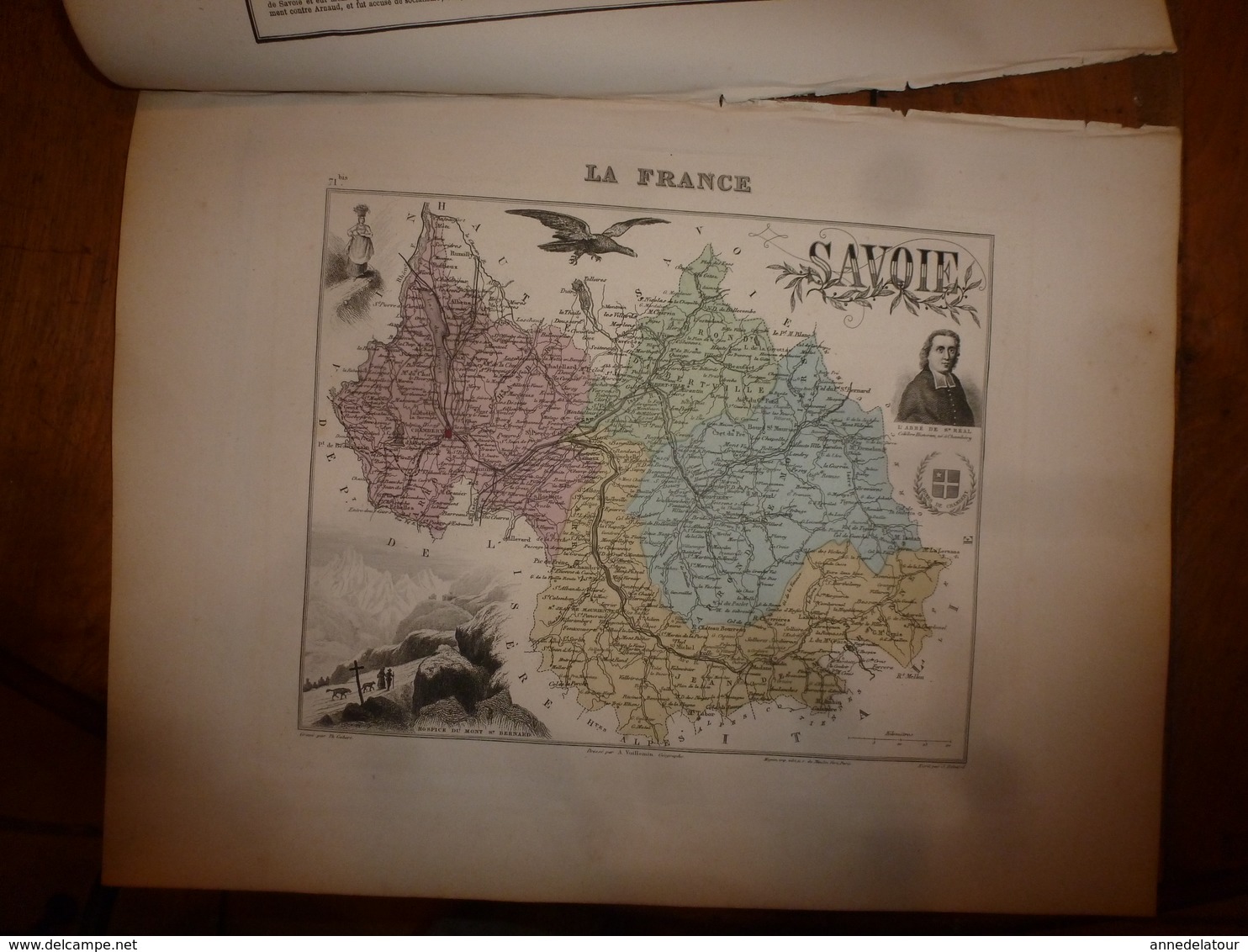 1880:SAVOIE (Chambéry,Albertville,Moutiers,St-Jean-de-Maurienne,etc) Carte Géo-Descriptive En Taille Douce Par Migeon. - Cartes Géographiques