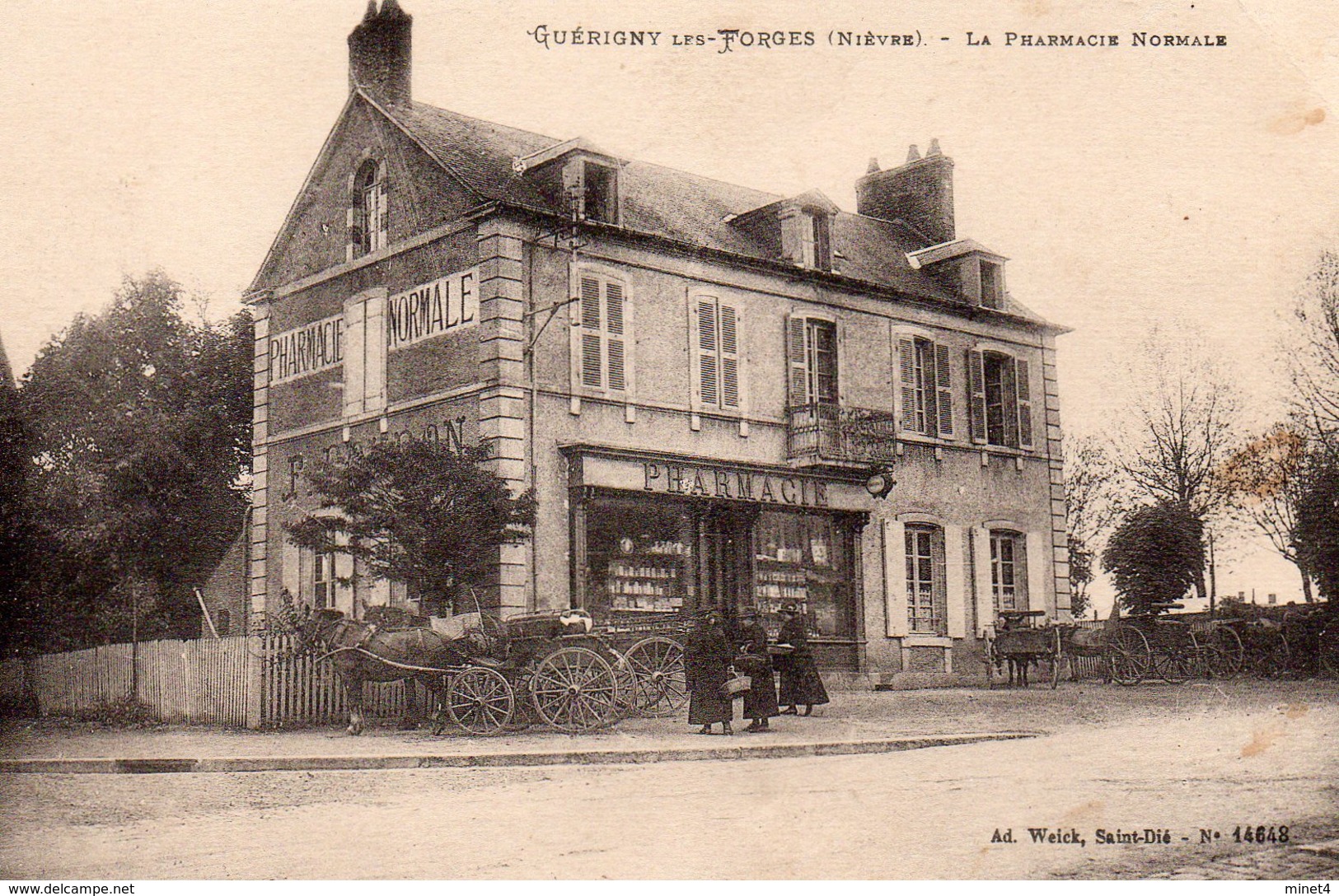 GUERIGNY  LES FORGES 58  Personnages Et AttelagesLA PHARMACIE NORMALE - Guerigny