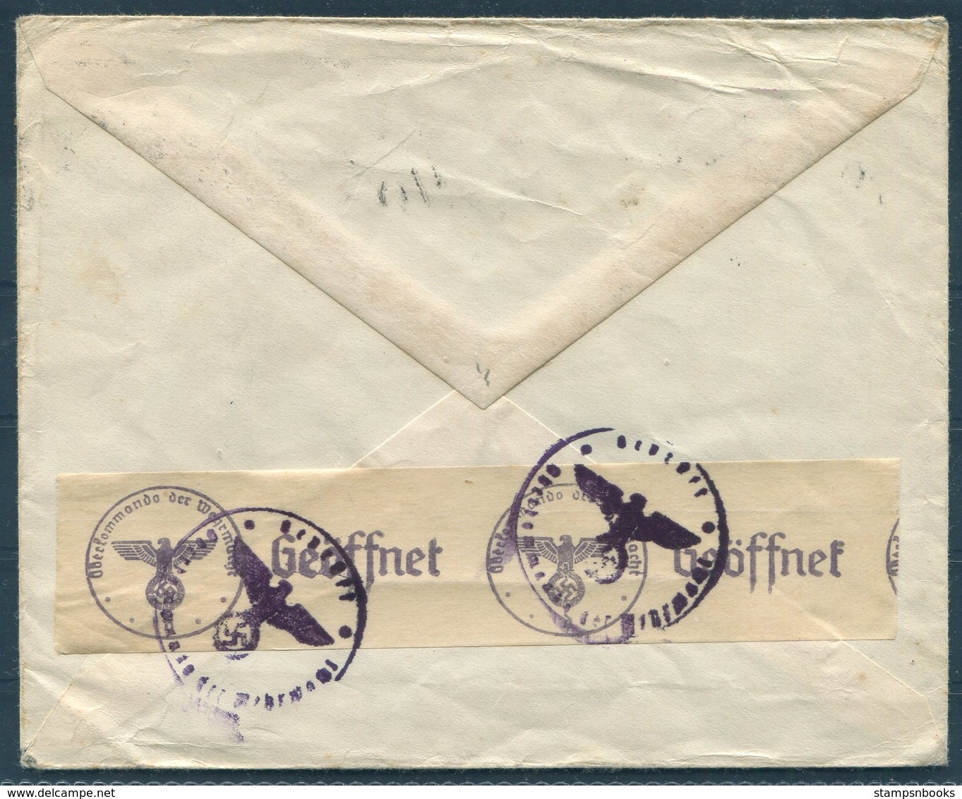 1941 Norway Oslo Censor Cover - Puerto De Santa Maria, Spain. Seville Censura. 5ore V Victory Opt + Slogan. Blindas Dag - Covers & Documents