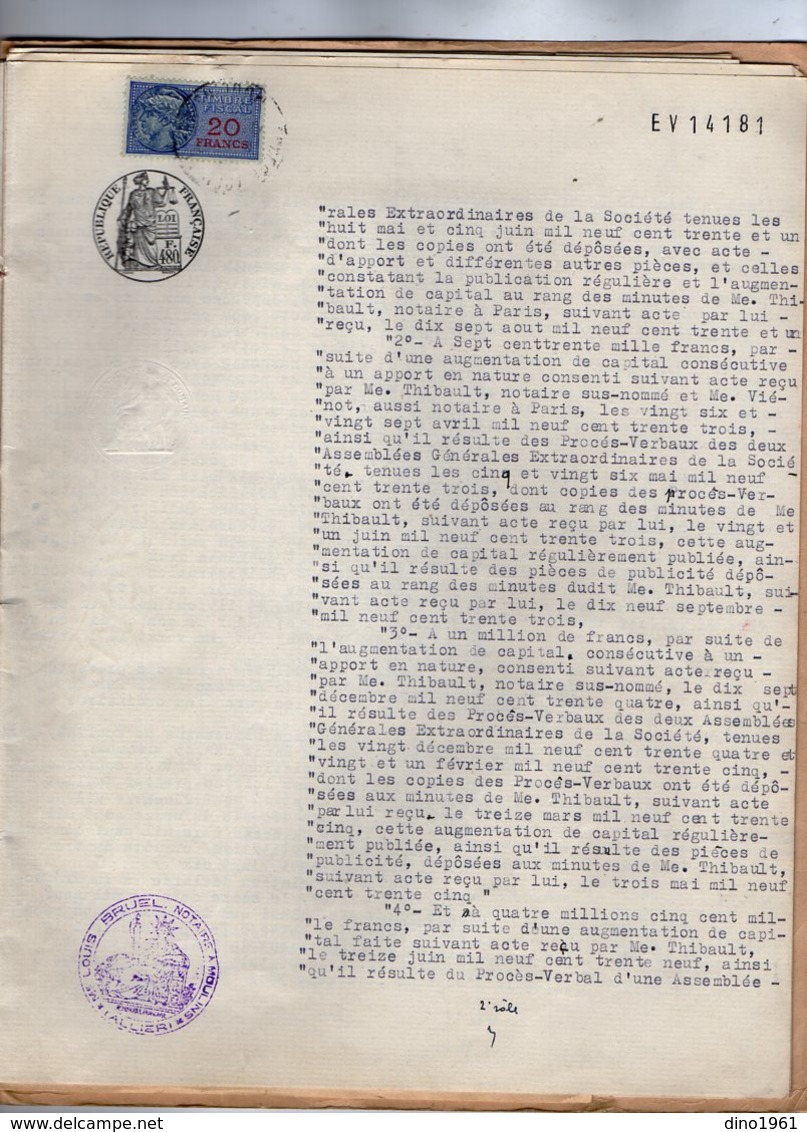 VP14.580 - MOULINS - Acte De 1960 - Vente De La Maison De Sainte Madeleine à L'Association Diocésaine De MOULINS - Collections