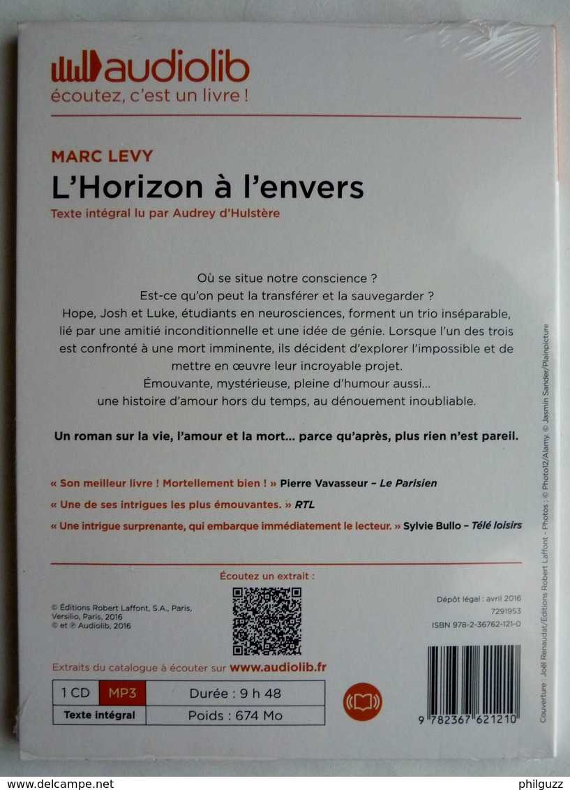 LIVRE AUDIO 1 CD AUDIOLIB L'HORIZON A L'ENVERS - Marc LEVY Neuf Sous Film - Sonstige & Ohne Zuordnung