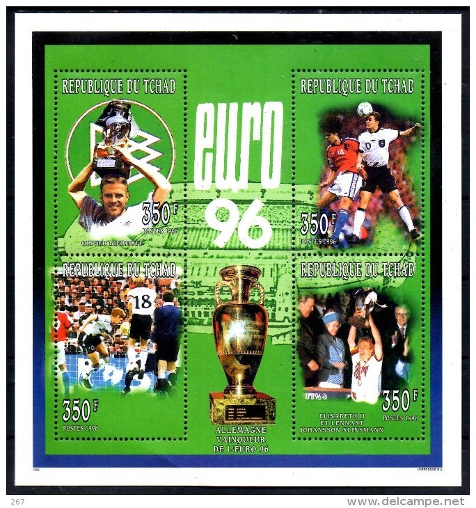 TCHAD   Feuillet  N°713/16  * *  ( Cote 6.20e ) Euro 1996  Fussball  Soccer  Football - Championnat D'Europe (UEFA)