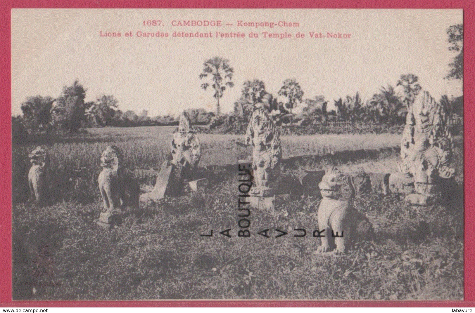 ASIE--INDOCHINE---CAMBODGE--KOMPONG-CHAM---Lions Et Garudas Défendant L'entree Du Temple De Vat-Nokor - Cambodge