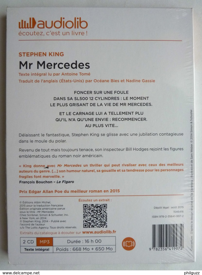 LIVRE AUDIO 2 CD AUDIOLIB MR MERCEDES - Stephen KING Neuf Sous Film - Autres & Non Classés