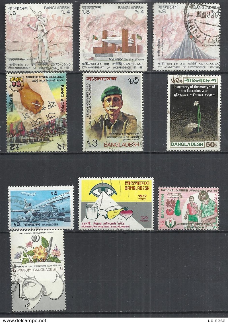 TEN AT A TIME - BANGLADESH - LOT OF 10 DIFFERENT COMMEMORATIVE 4  - USED OBLITERE GESTEMPELT USADO - Bangladesh