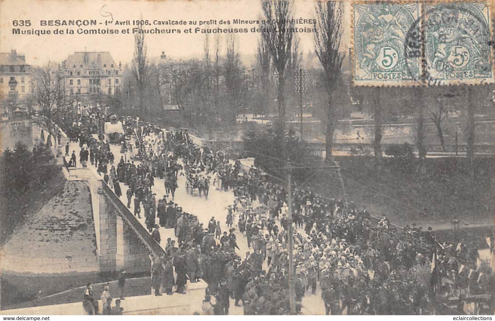 Besançon         25            Avril 1906 Cavalcade Au Profit Des Mineurs .La Musique      (Voir Scan) - Besancon