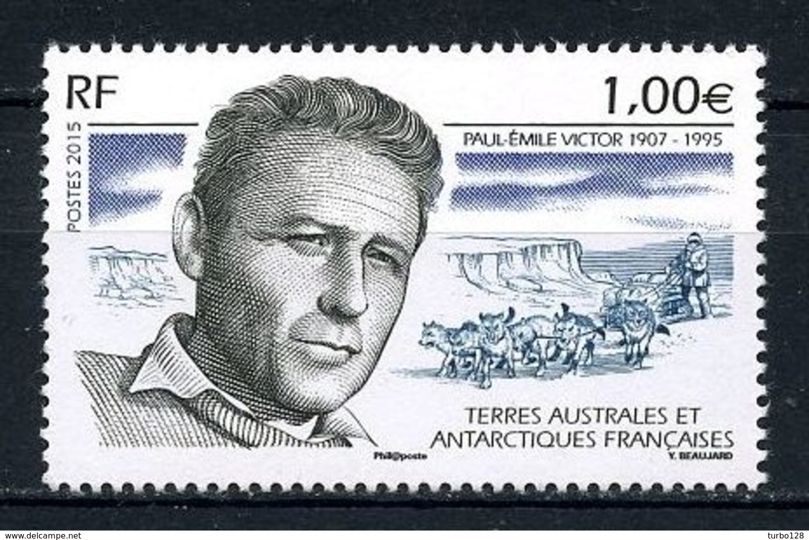 TAAF 2015 N° 740 ** Neuf MNH Superbe Paul Emile Victor Explorateur Chiens Dogs Traîneau - Neufs