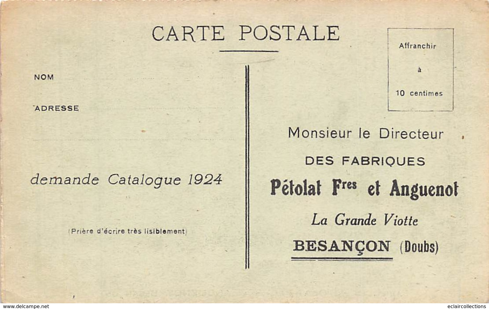 Besançon         25          Fabrique De Pétolat.   Anguenot Frères    (Voir Scan) - Besancon