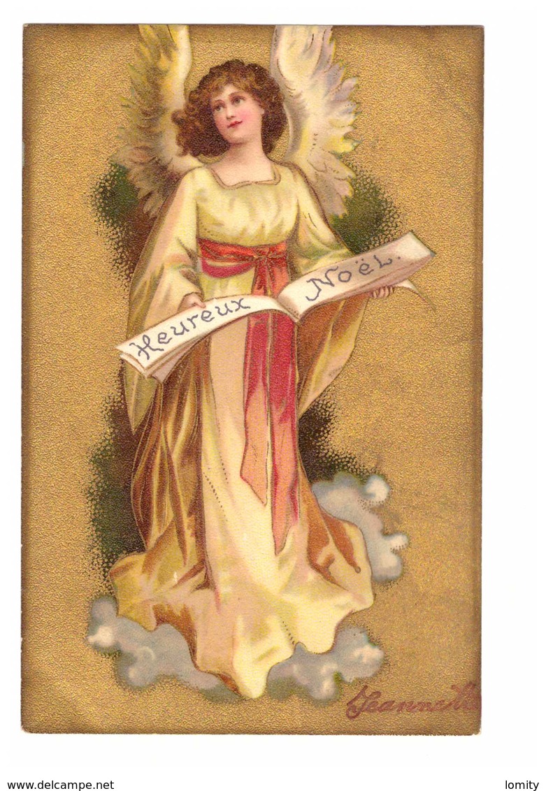 Anges Ange Cpa Carte Fantaisie Doré Dorée Heureux Noel Cachet 1903 - Anges