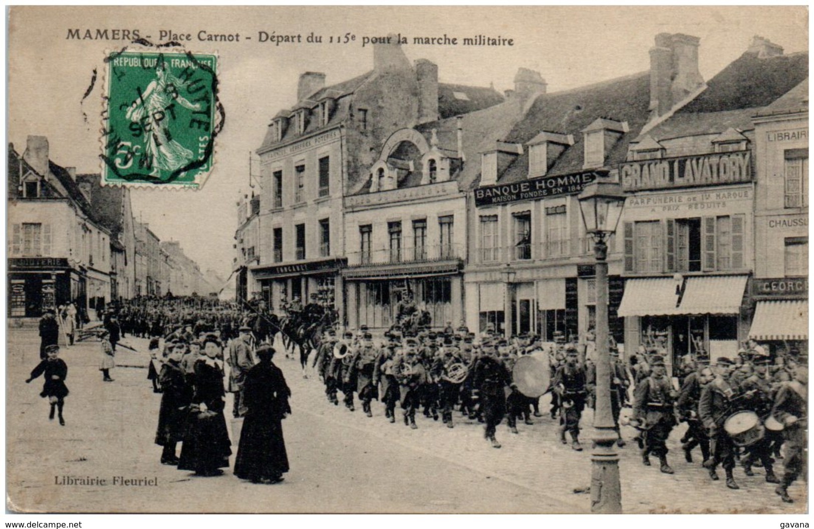 72 MAMERS - Place Carnot - Départ Du 115è Pour La Marche Militaire - Mamers