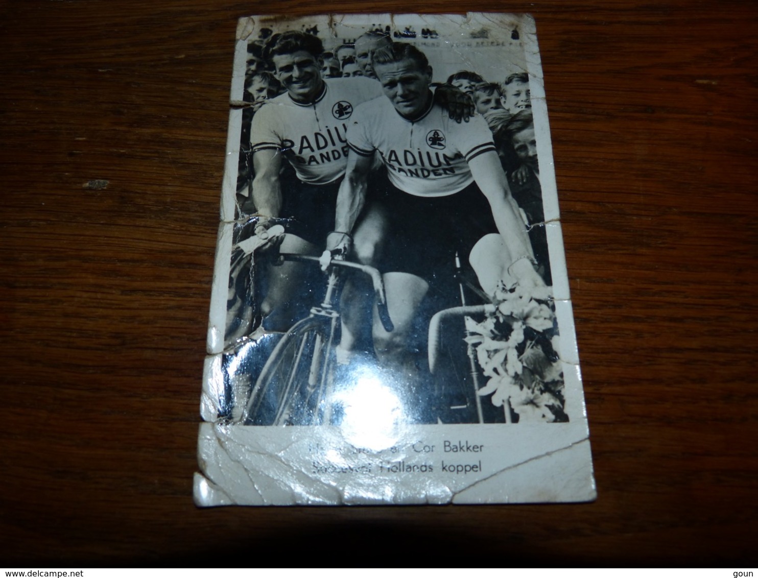 BC3-2-1 Carte Publicitaire Radium Banden Harm SMits (10ème Championnat Monde Amateur 1947) En Cor Bakker - Cyclisme