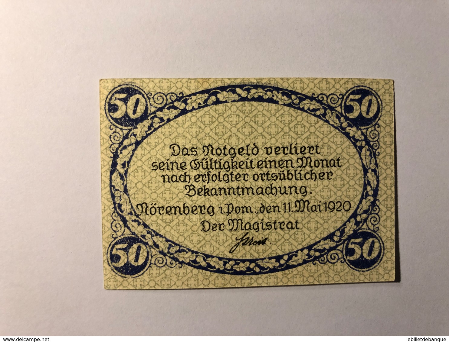 Allemagne Notgeld Norenberg 50 Pfennig - Collections